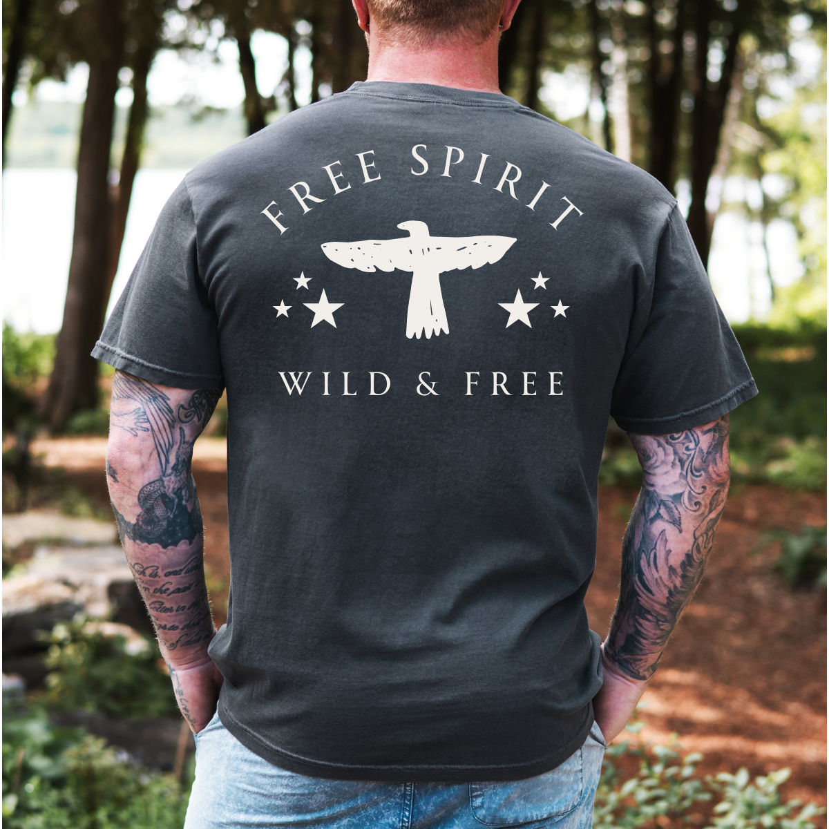 Free Spirit – Wild and Free Eagle Tee for Men | Graphic Shirt
