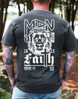 Man of Faith – Men’s Lion Tee with 1 Corinthians Back Design + Pocket Front