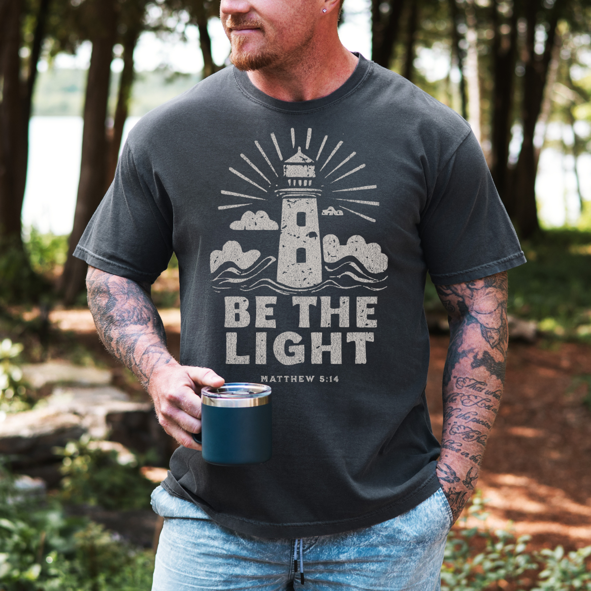 Be the Light – Matthew 5:14 Men’s Christian T-Shirt