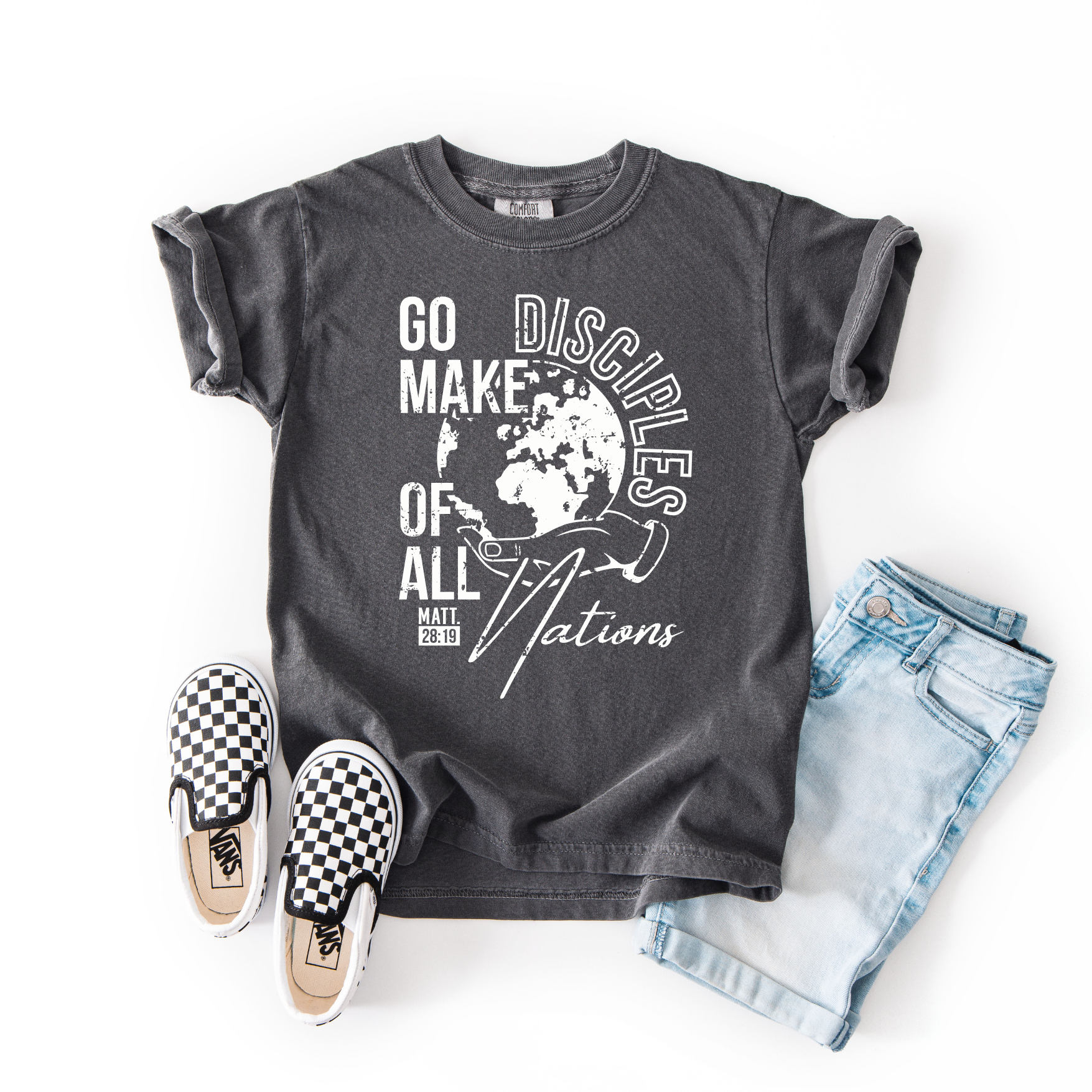Go Make Disciples of All Nations – Youth Christian T-Shirt (Matthew 28:19)