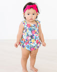 Petal Paradise Ruffle Cross Back Romper
