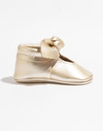 Platinum Knotted Bow Baby Shoe