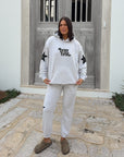Pray First Heather Grey Unisex Hoodie
