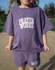 Prayer Works Eggplant Kids Tee