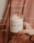 Happily Ever After Soy Candle - Clear Jar - 9 oz (Palo Santo Patchouli)