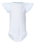 4439 Rabbit Skins Custom Infant Flutter Sleeve Baby Rib Bodysuit | Custom Infant Flutter Sleeve Bodysuit