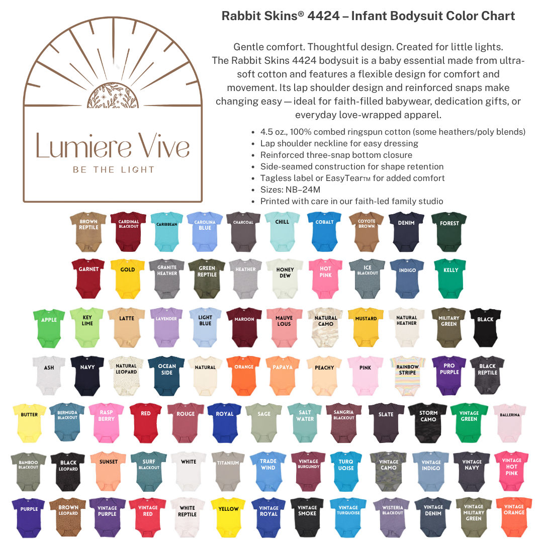 4424 Rabbit Skins® Baby Bodysuit – Blank for Custom