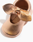 Rose Gold Knotted Bow Baby Shoe
