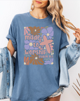Made to Worship – Women’s Christian T-Shirt (Psalm, Floral Design)