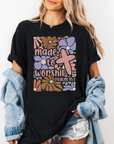 Made to Worship – Women’s Christian T-Shirt (Psalm, Floral Design)