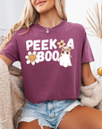Peek-a-Boo Ghost – Women’s Peace Sign Halloween Tee