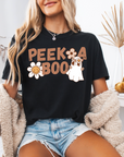 Peek-a-Boo Ghost – Women’s Peace Sign Halloween Tee
