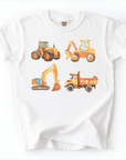 Construction Trucks & Tractors Vintage Youth Tee