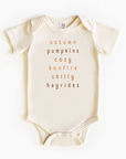 Autumn Words – Gender Neutral Baby Bodysuit Onesie