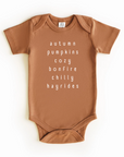 Autumn Words – Gender Neutral Baby Bodysuit Onesie