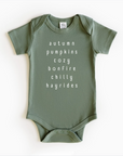 Autumn Words – Gender Neutral Baby Bodysuit Onesie