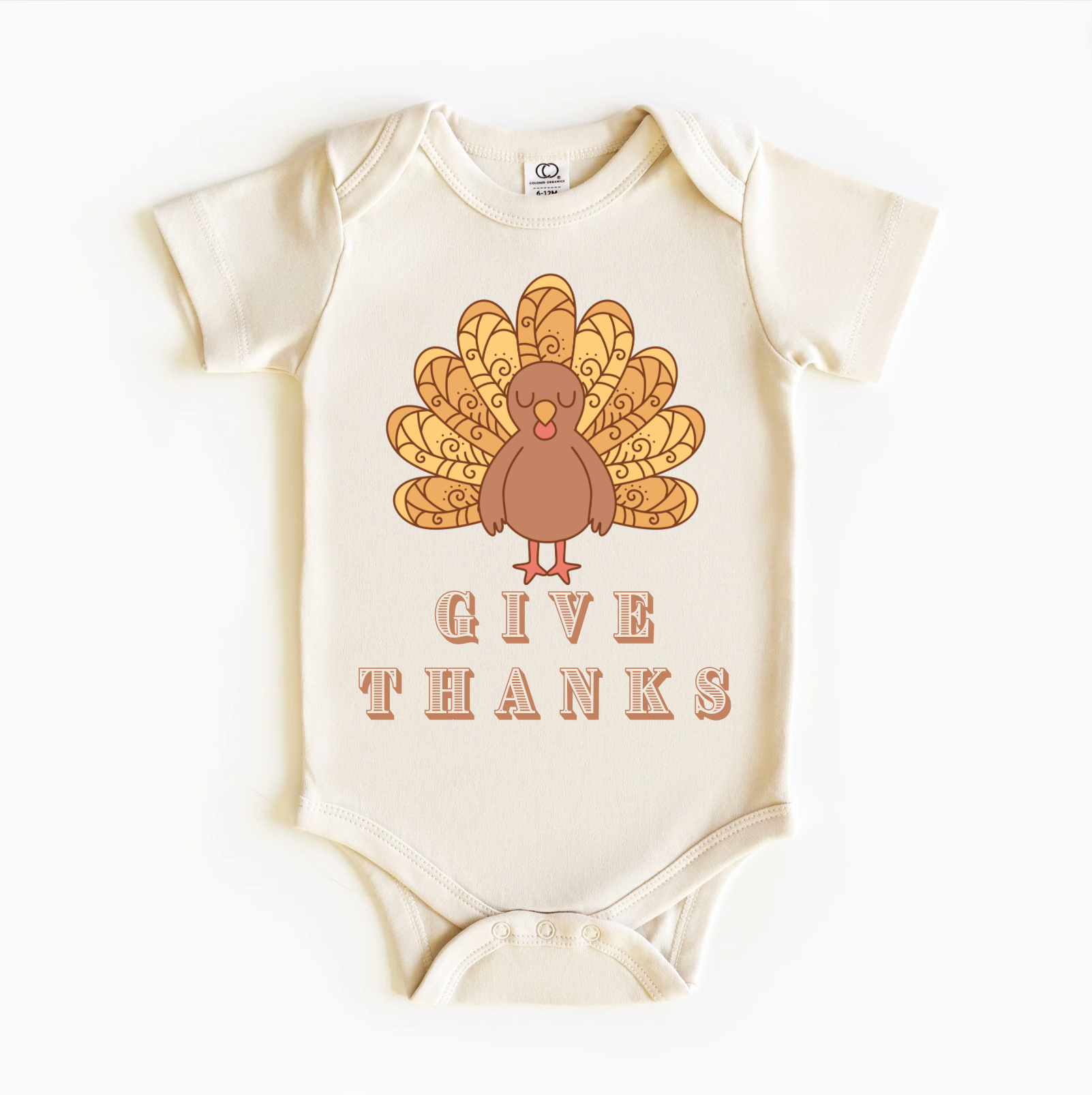 “Give Thanks Turkey gender neutral baby bodysuit – infant Thanksgiving onesie”