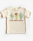 Cactus Makes Perfect – Youth Christian T-Shirt with Hand-Drawn Cactus Design