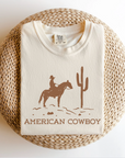 American Cowboy – Men’s Western Christian T-Shirt with Horse Illustration