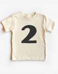“Two” 2nd Birthday Tee – Style 2 Neutral Toddler Shirt (Multiple Options)