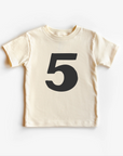 “Five” 5th Birthday Tee – Neutral Toddler T-Shirt (Multiple Fits & Styles)