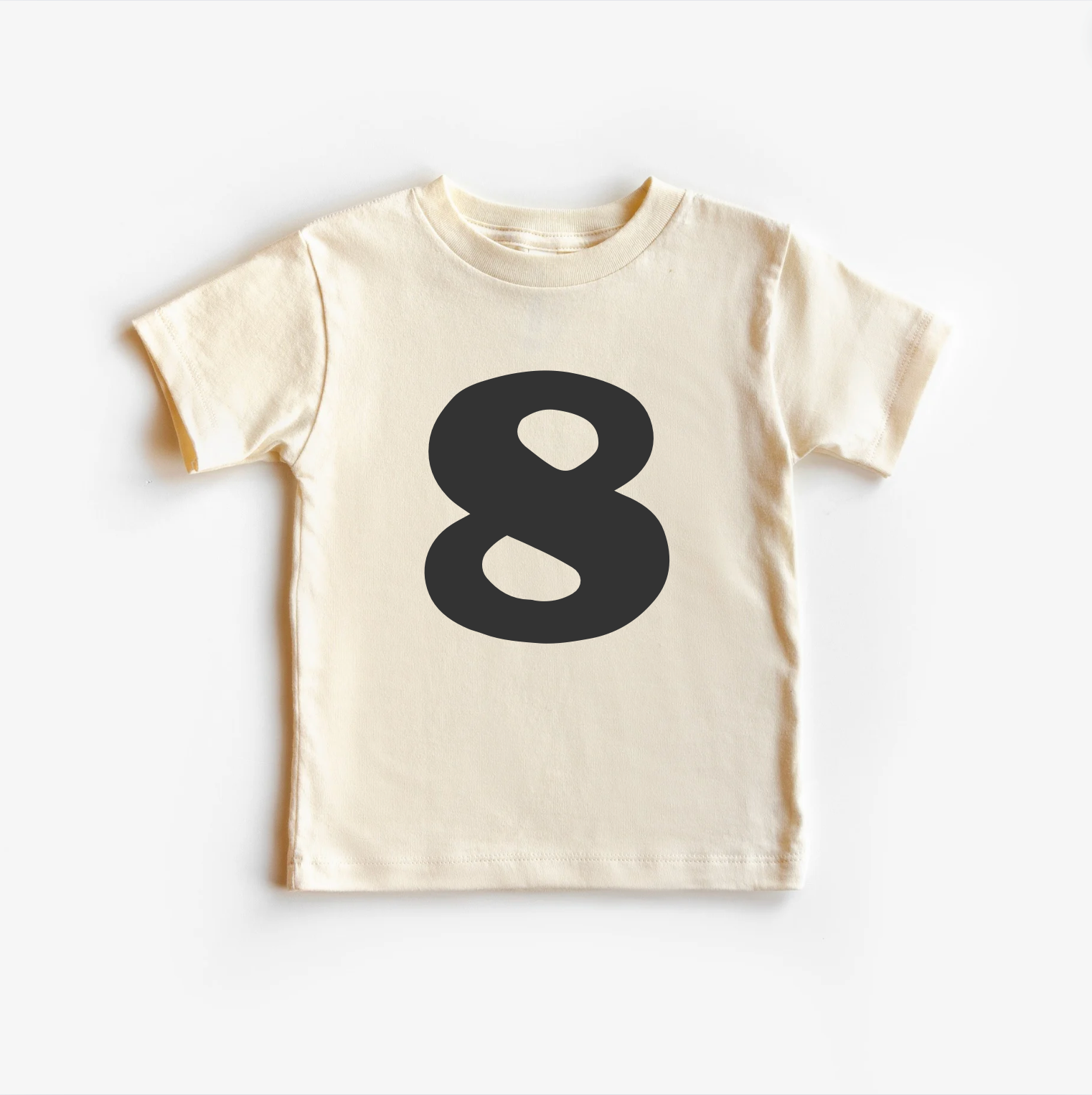 “Eight” 8th Birthday Tee – Neutral Children’s Shirt (Multiple Fits & Styles)