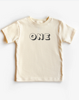 “One” 1st Birthday Tee – Neutral Toddler Shirt (Multiple Styles & Fits)