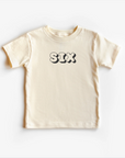 “Six” 6th Birthday Tee – Neutral Toddler Shirt (Multiple Fits & Styles)