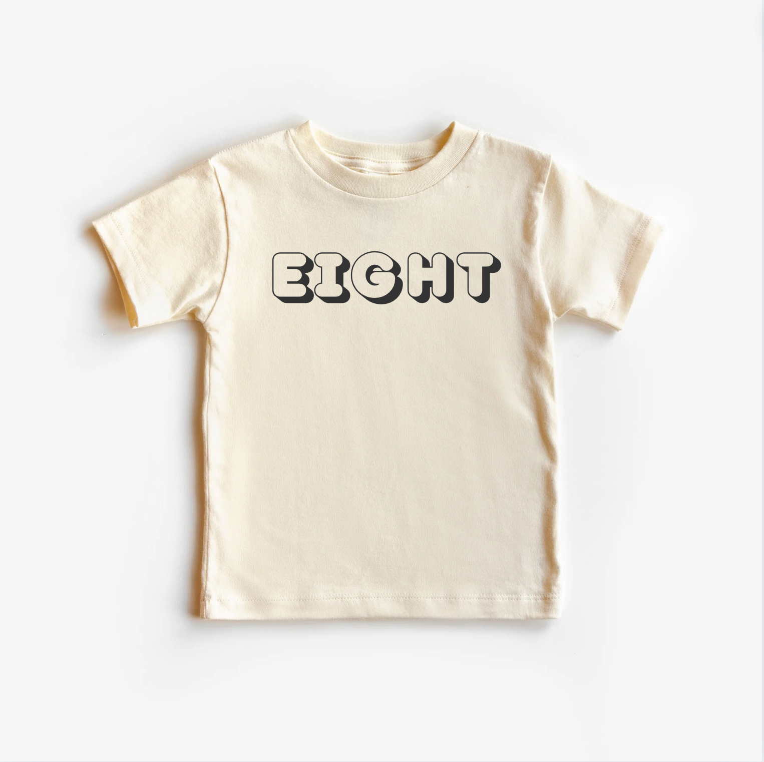 “Eight” 8th Birthday Tee – Neutral Children’s Shirt (Multiple Fits & Styles)
