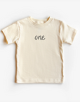 “One” 1st Birthday Tee – Neutral Toddler Shirt (Multiple Styles & Fits)