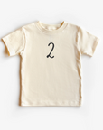 “Two” 2nd Birthday Tee – Style 2 Neutral Toddler Shirt (Multiple Options)