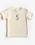 “Five” 5th Birthday Tee – Neutral Toddler T-Shirt (Multiple Fits & Styles)