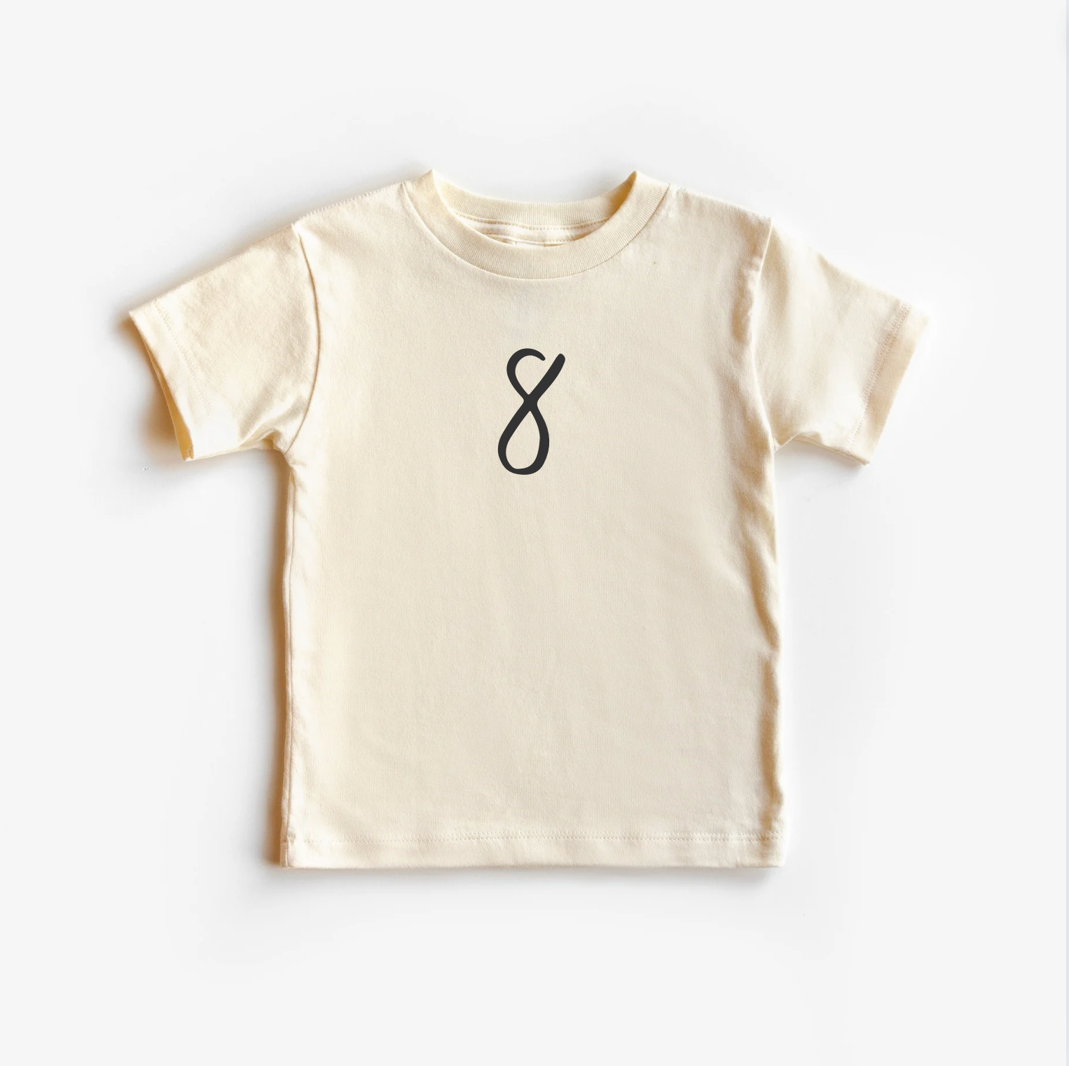 “Eight” 8th Birthday Tee – Neutral Children’s Shirt (Multiple Fits & Styles)