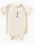 “One” 1st Birthday Bodysuit Onesie – Neutral Baby Outfit (Multiple Styles)