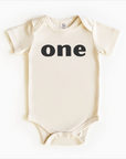 “One” 1st Birthday Bodysuit Onesie – Neutral Baby Outfit (Multiple Styles)