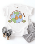 Praying for World Peace – Youth Neutral Christian T-Shirt with Earth & Peace Design