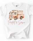 Protect & Serve – Firefighter Youth Tee with Fire Truck