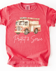 Protect & Serve – Firefighter Youth Tee with Fire Truck