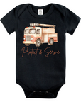 Protect & Serve – Firefighter Baby Bodysuit with Fire Truck