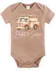 Protect & Serve – Firefighter Baby Bodysuit with Fire Truck