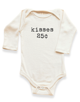 Kisses 25c Organic Baby Bodysuit Long Sleeve