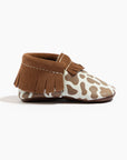 Suede Cow Print Moccasin Baby Shoe