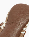 Suede Cow Print Moccasin Baby Shoe