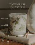 Green Delft Soy Candle - White Translucent Tinted Glass Jar - 12 oz (Lavender and Sage)