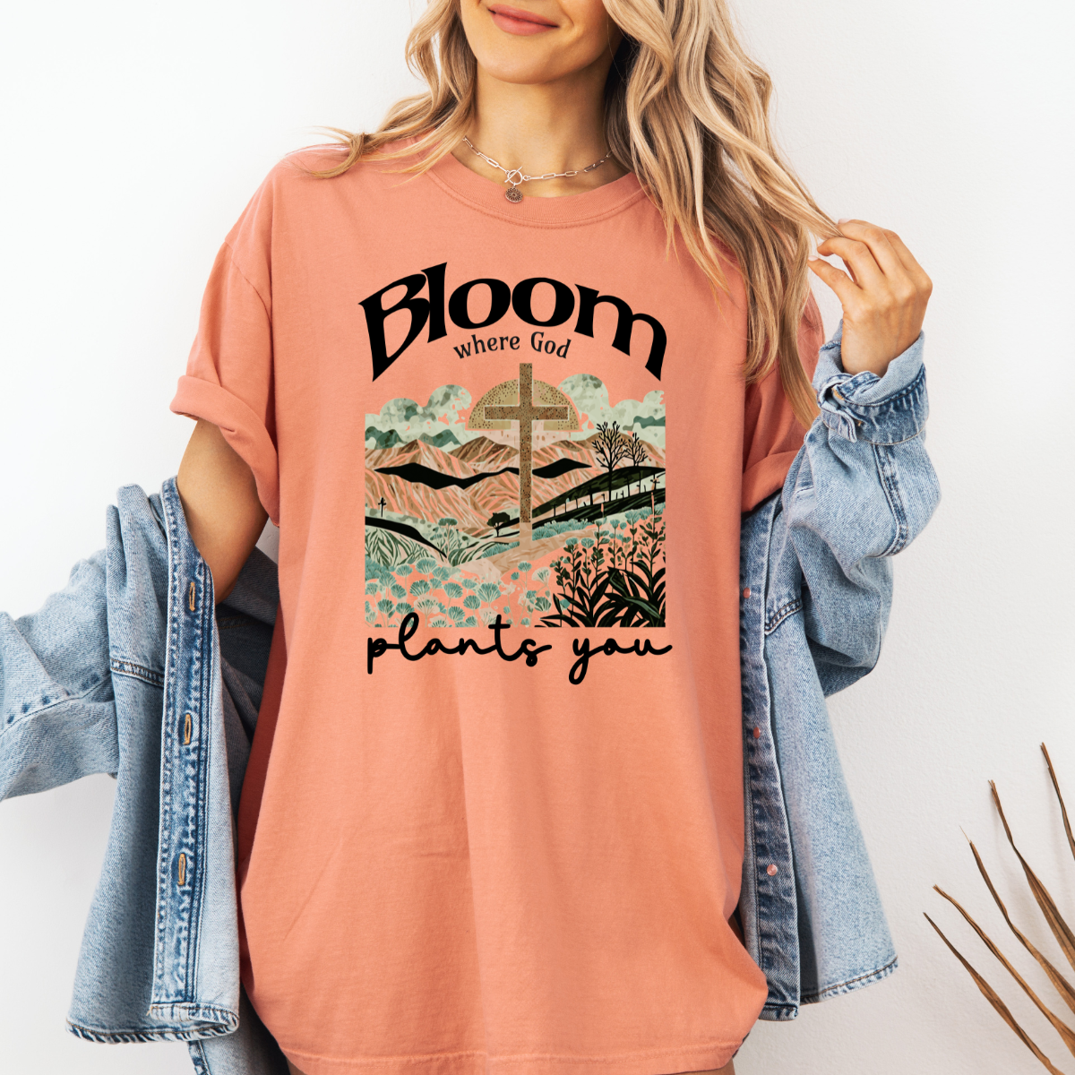 Bloom Where God Plants You – Women’s Christian T-Shirt