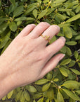 Textured Wrapped Cross Gold-Tone Ring