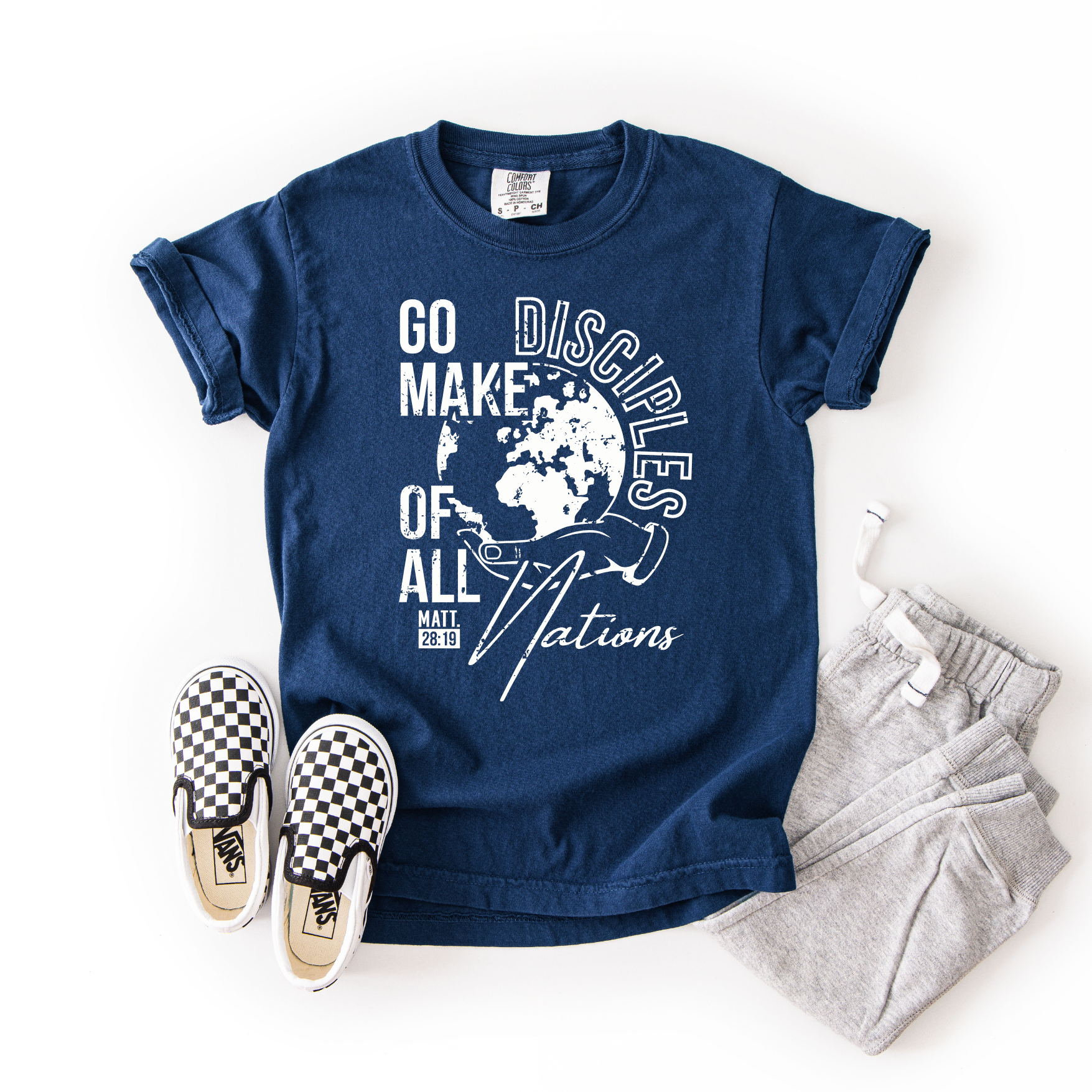Go Make Disciples of All Nations – Youth Christian T-Shirt (Matthew 28:19)