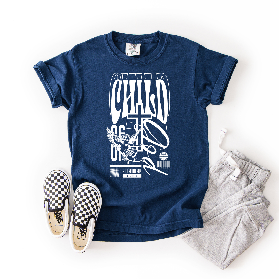 Child of God – Youth Christian Angel T-Shirt (2 Corinthians 6:18)