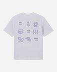Back view of the Petal Purple Try With God Unisex Tee with floral graphics and faith-inspired lettering