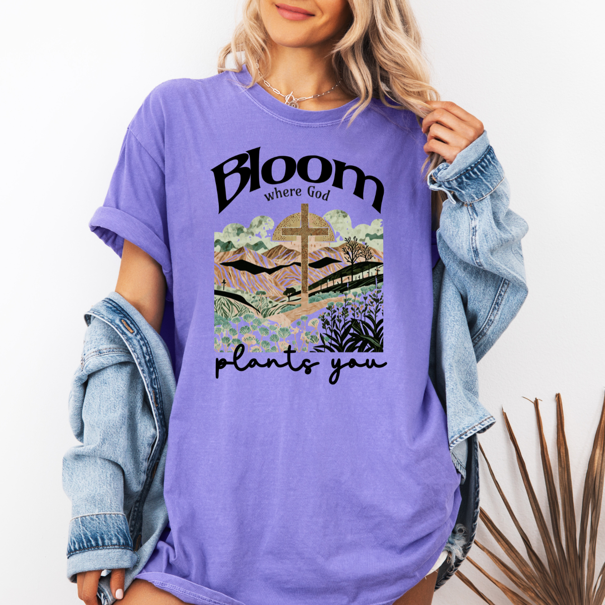 Bloom Where God Plants You – Women’s Christian T-Shirt